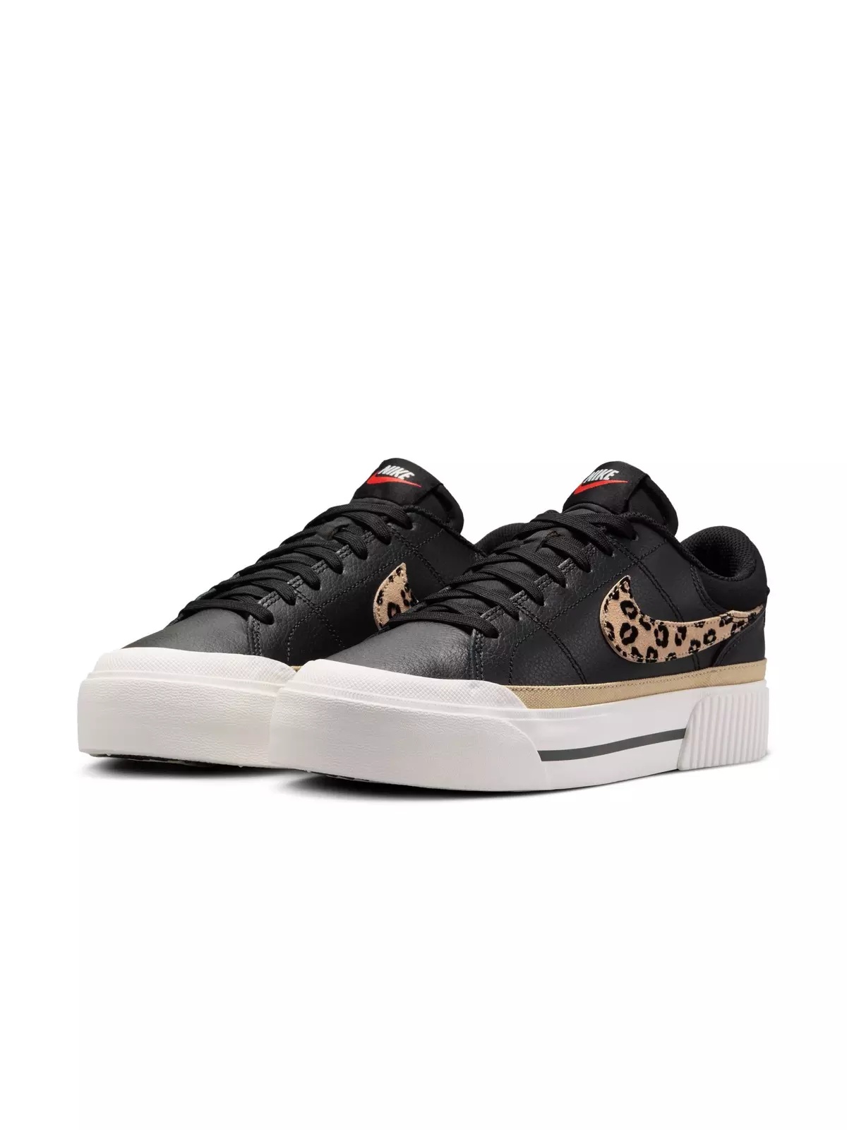 Court Legacy Lift "Black/Lt Khaki/Sail/Picante Red" Women's Shoe - 5