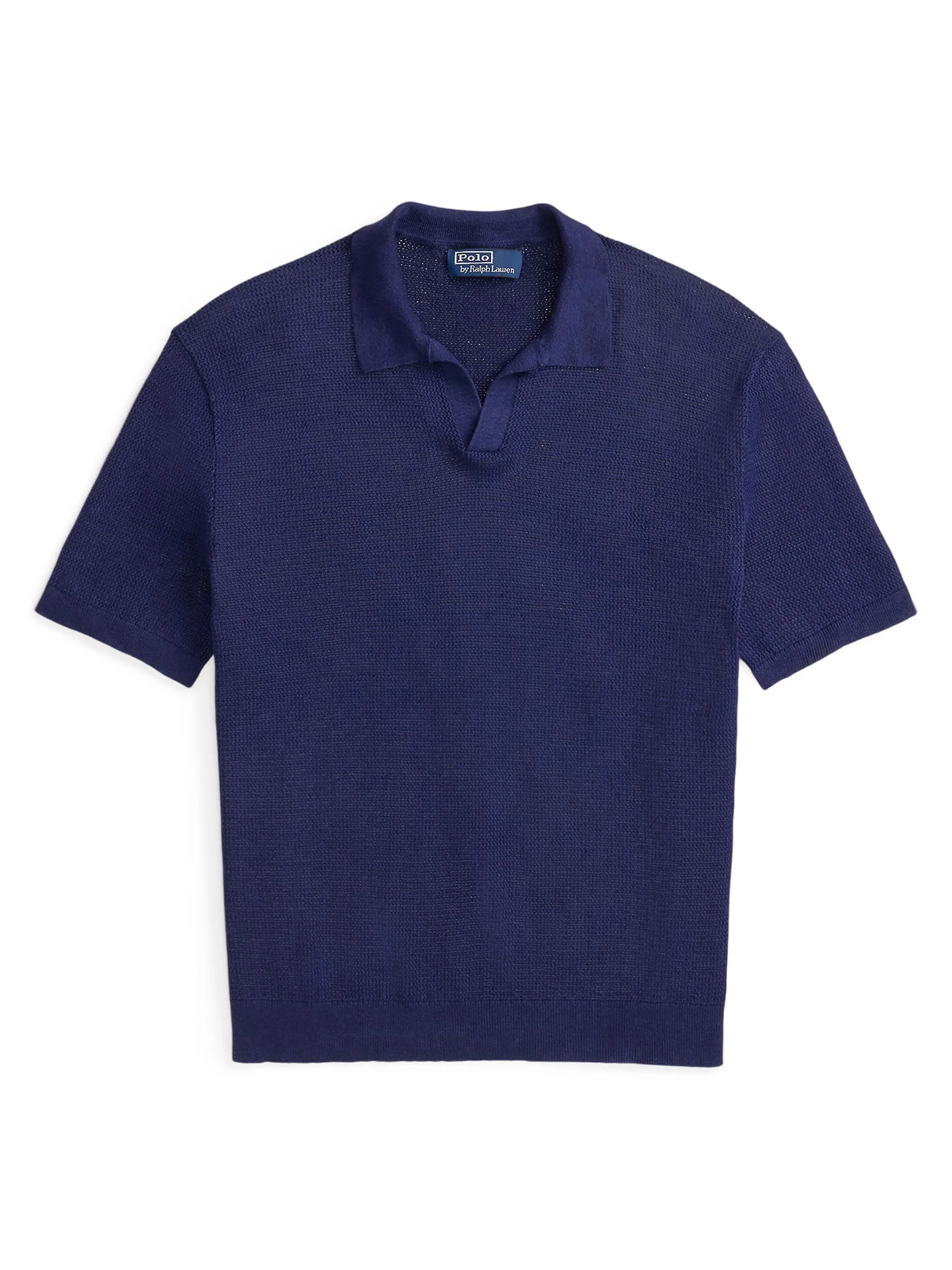 Men's Knit Linen-Blend Polo Shirt - New Classic Navy - 1