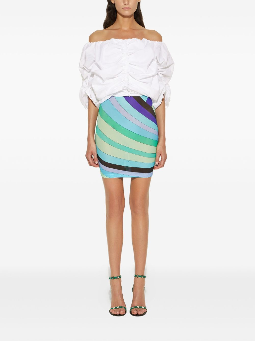 puff-sleeve printed dress - 2