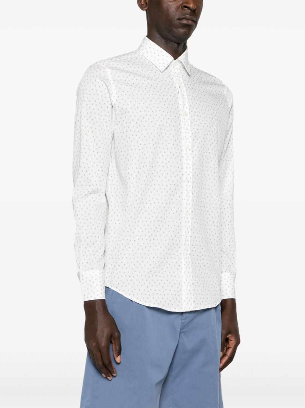 leaf-print cotton shirt - 3
