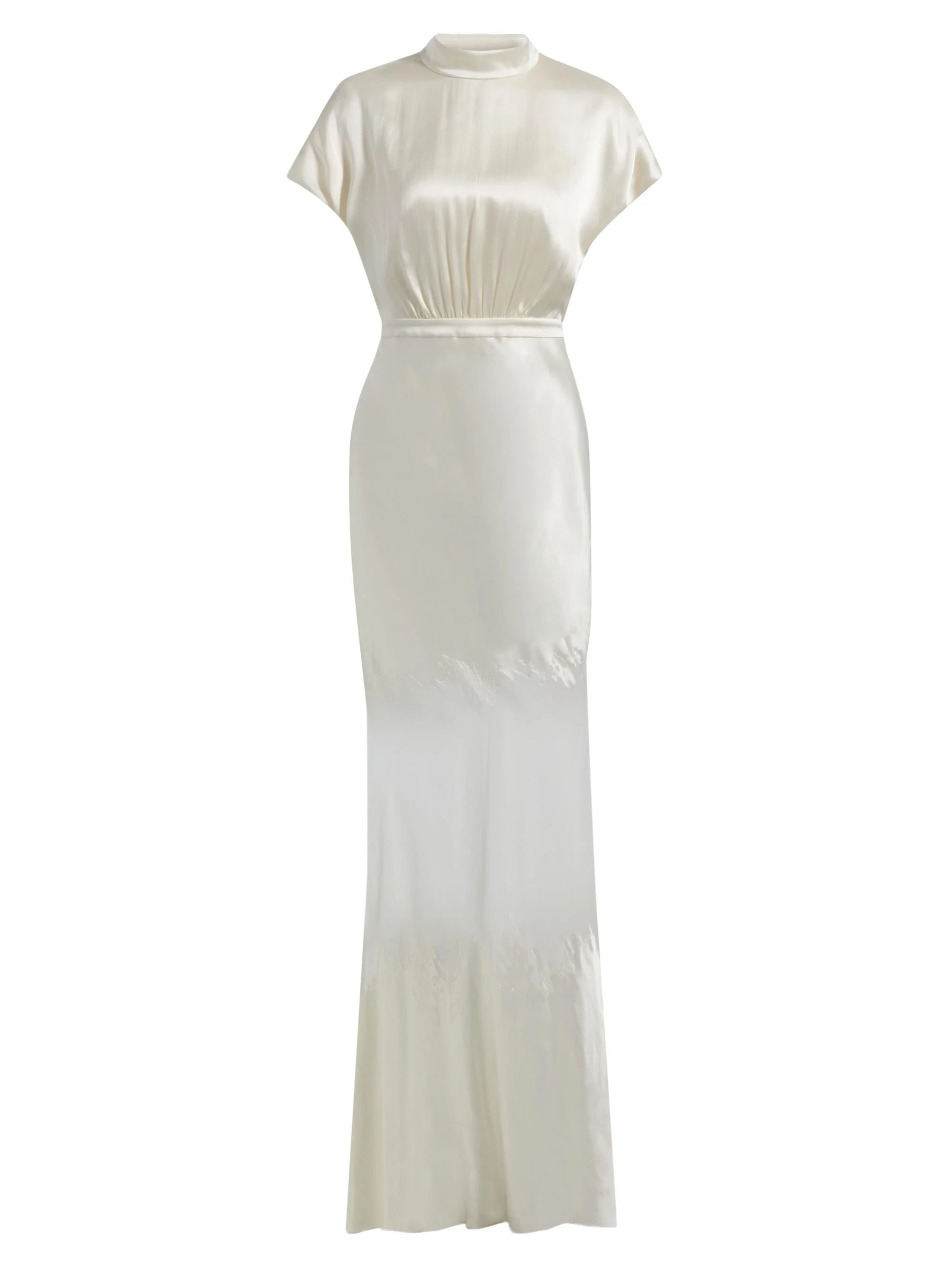 Women's Fabienne Silk-Blend Column Gown - Tusk Brushstroke Placement - 1