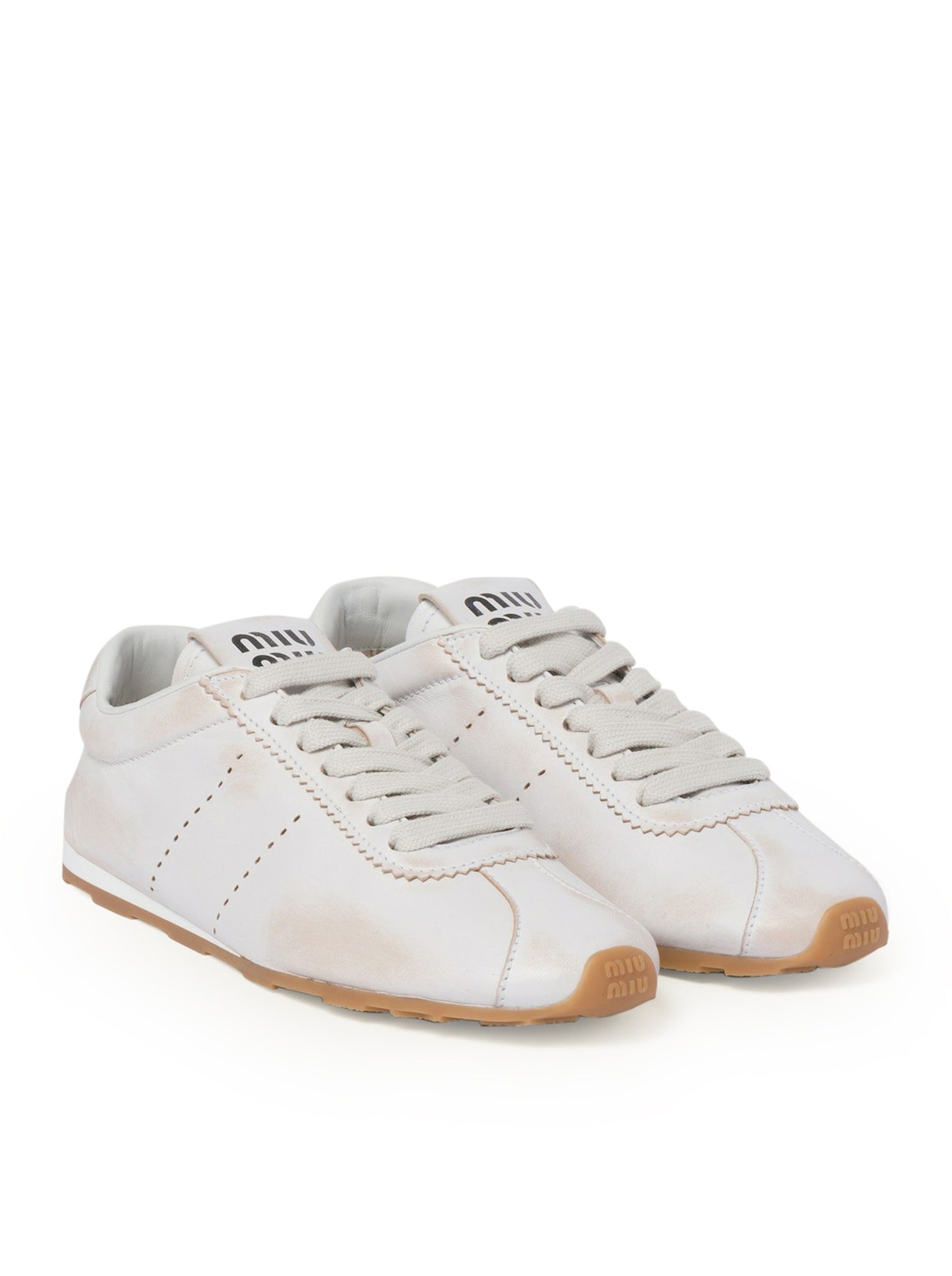 Miu Miu PLUME SNEAKERS IN BLEACHED NAPPA | suitnegozi