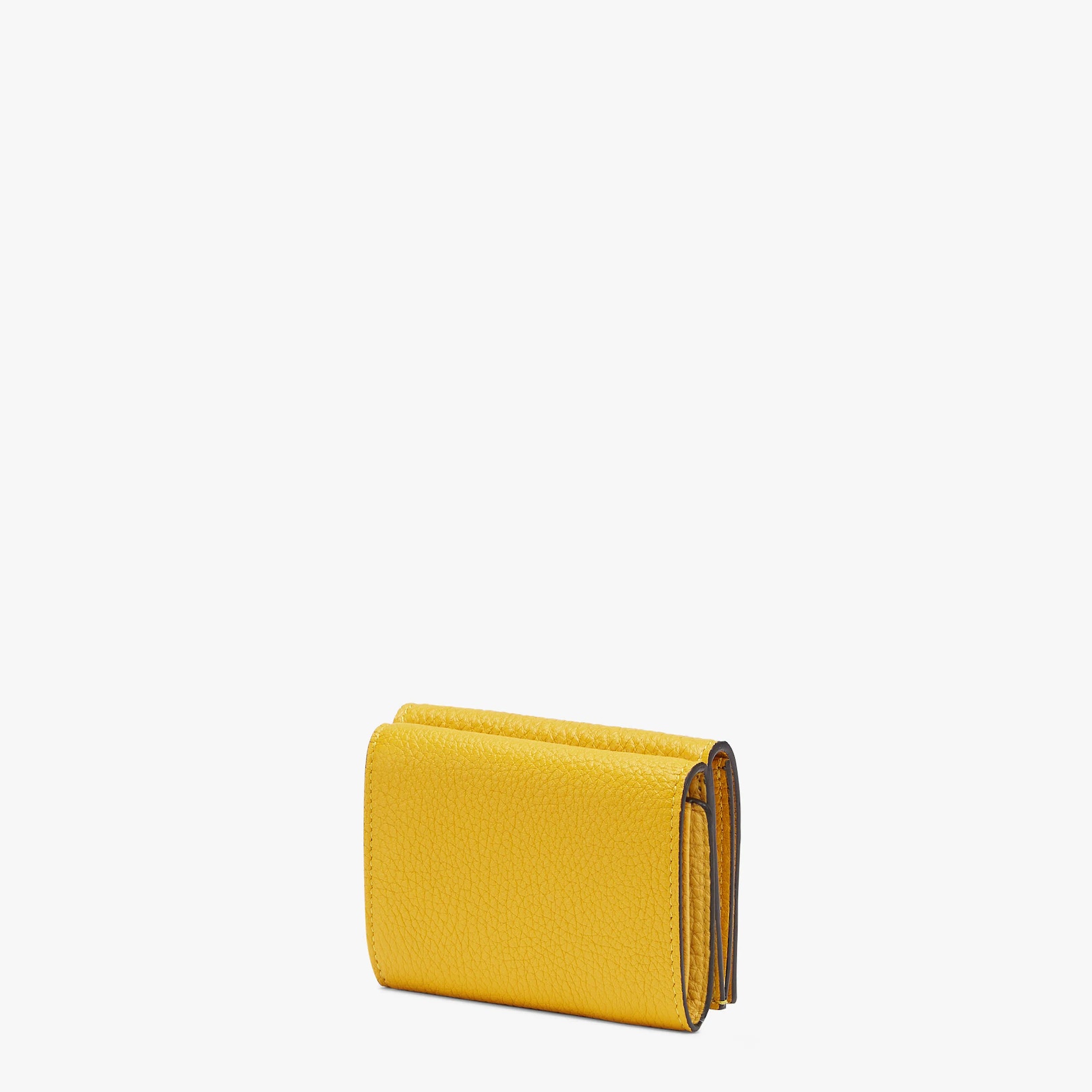 Yellow leather tri-fold wallet - 2
