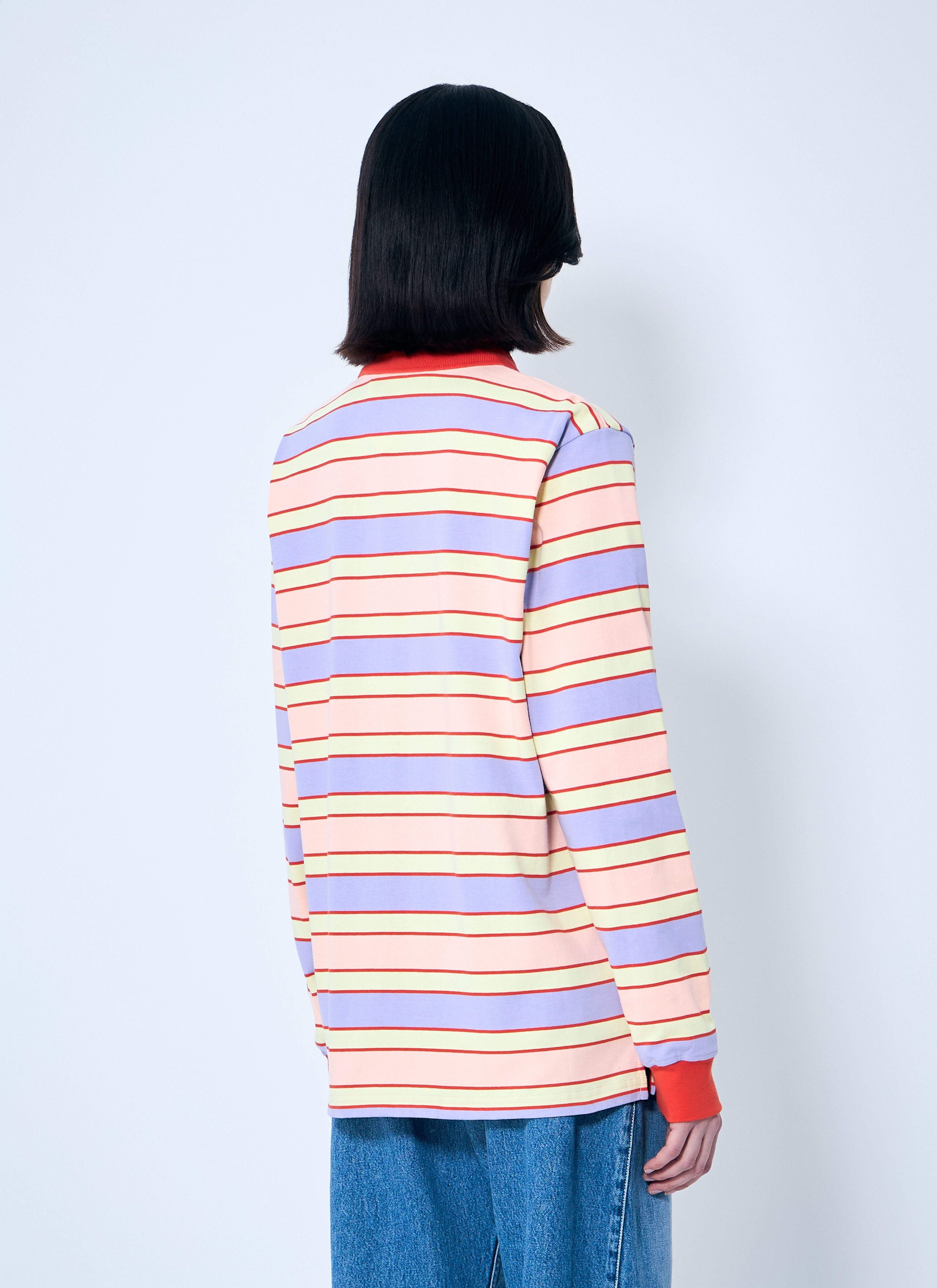 J.W. ANDERSON - Jw Anderson Women Striped Polo Shirt With Contrast Trims - 4
