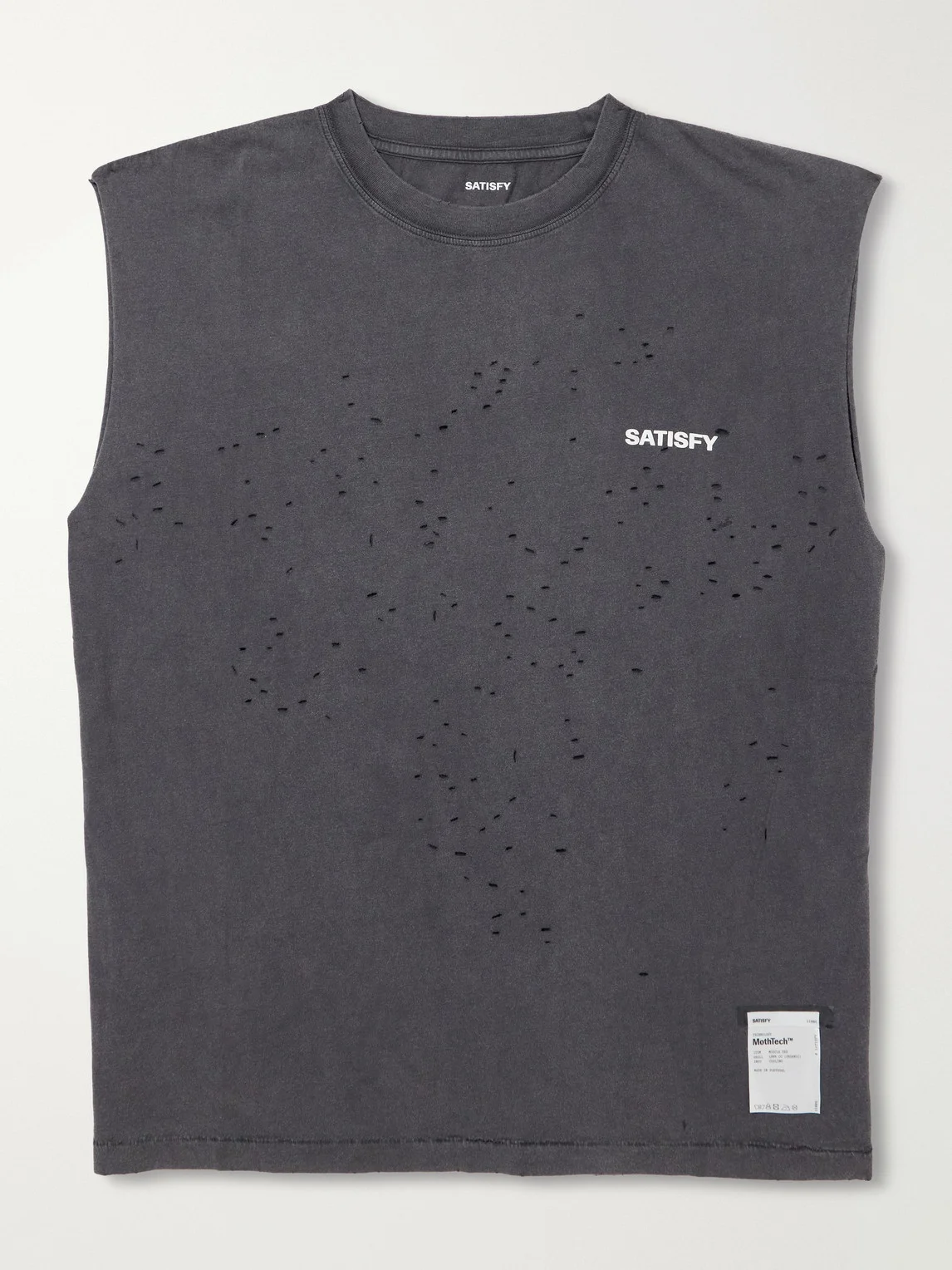 Distressed Logo-Print MothTech™ Organic Cotton-Jersey Tank Top - 1