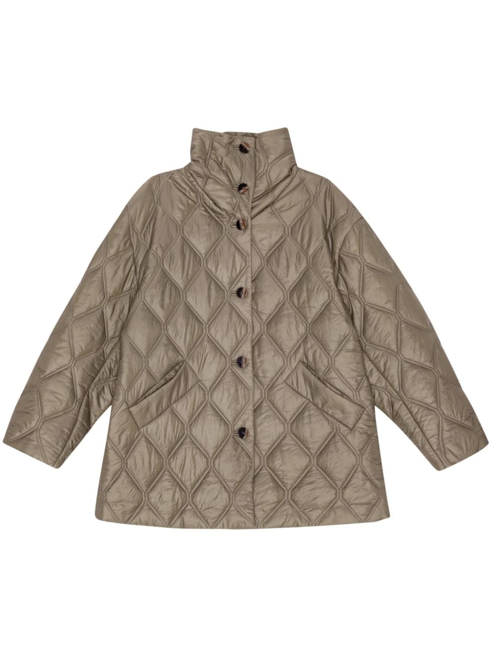 high-shine finish quilted jacket - 1