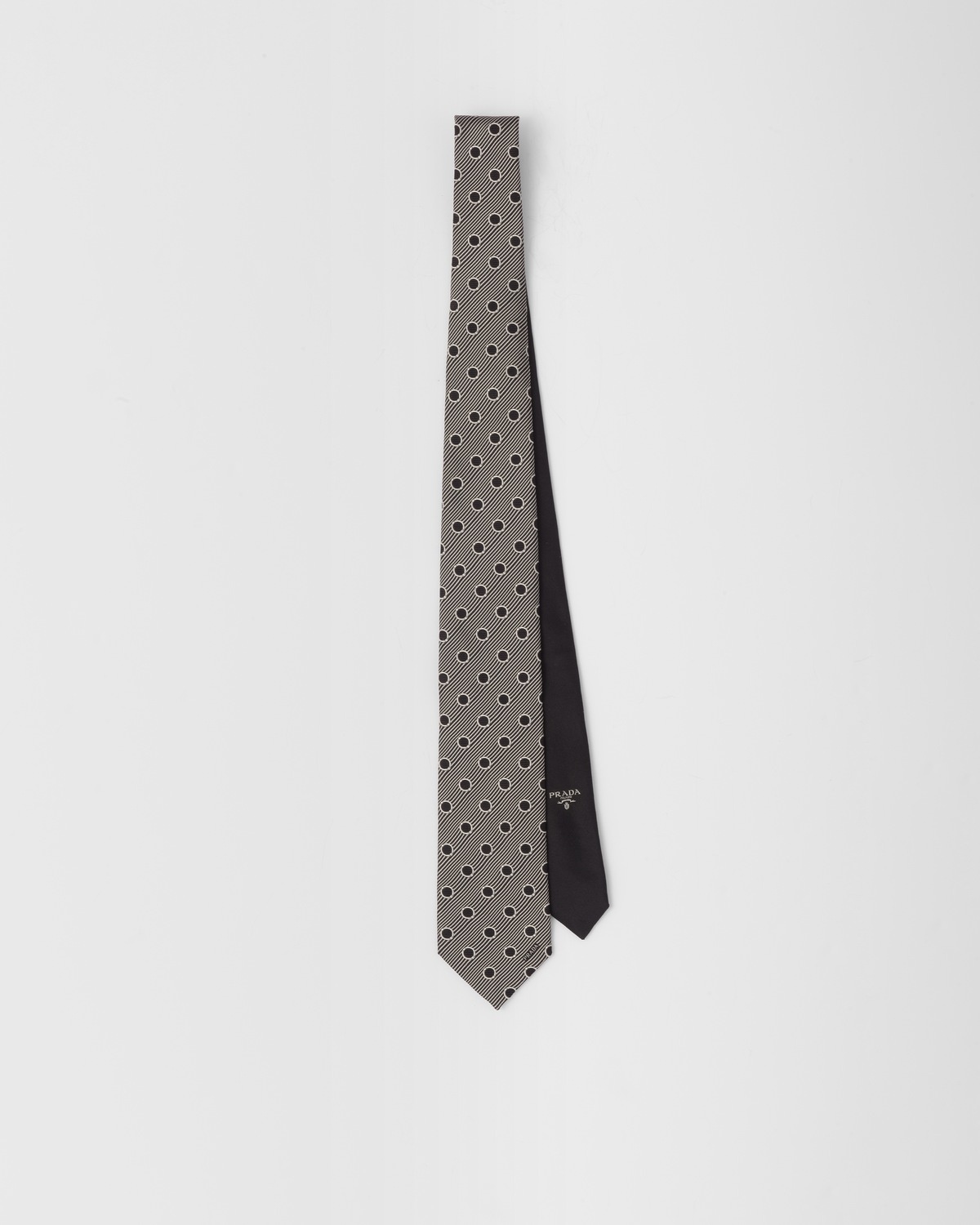 Macro-print silk tie - 1