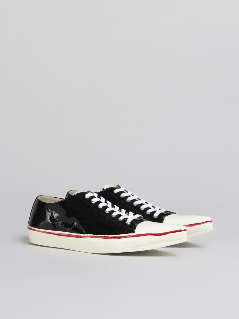 PATENT LEATHER GOOEY LOW-TOP SNEAKER W/MARNI GRAFFITI-STYLE SIGNATURE 2