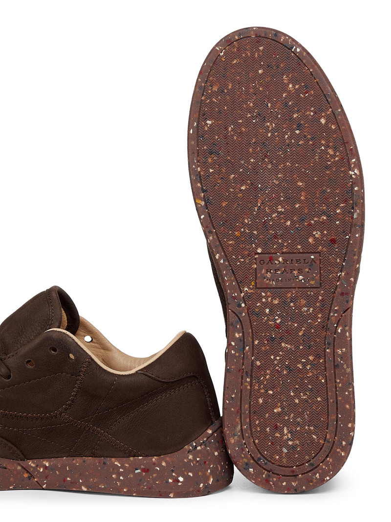 Women's Ohio Low-Top Leather Sneakers - Dark Chocolate 6