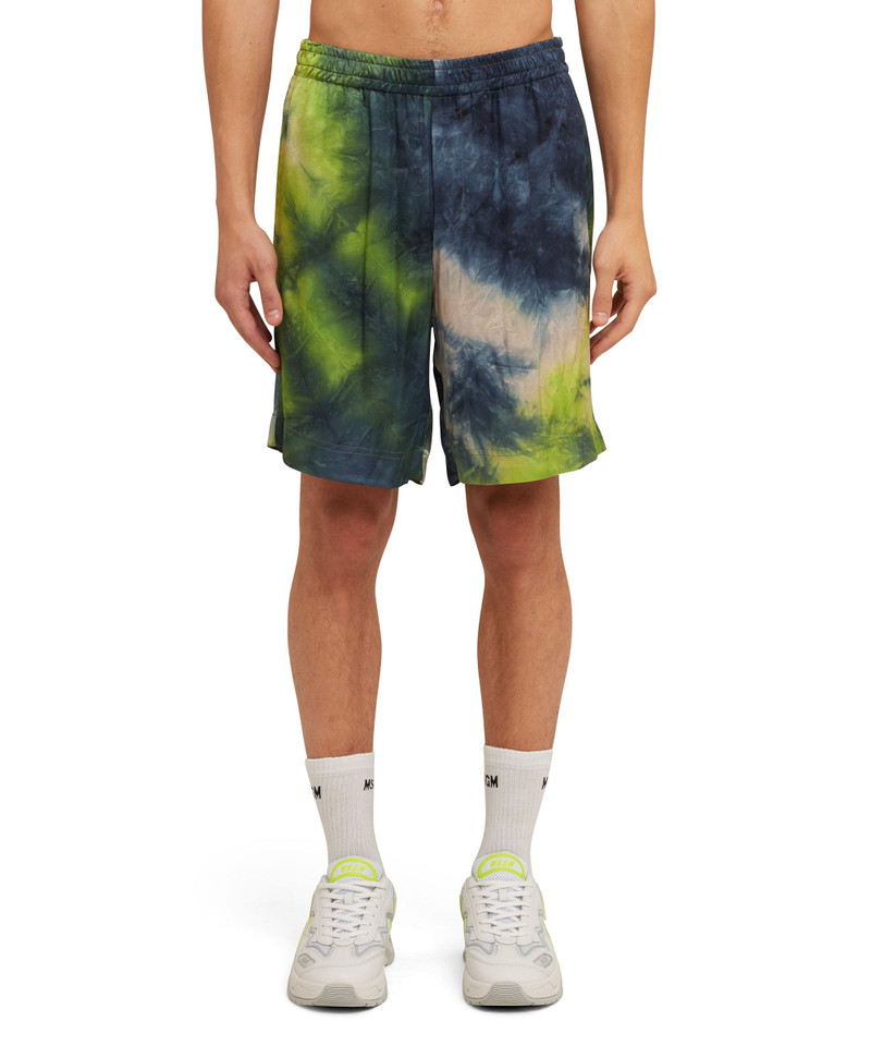 MSGM Viscose tie dye fluid Bermuda shorts outlook