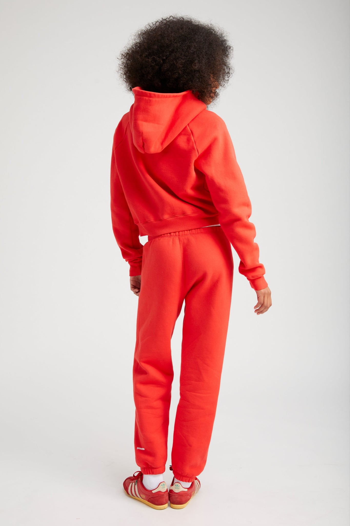 RED COTTON MINI LOGO SWEATPANTS - 5