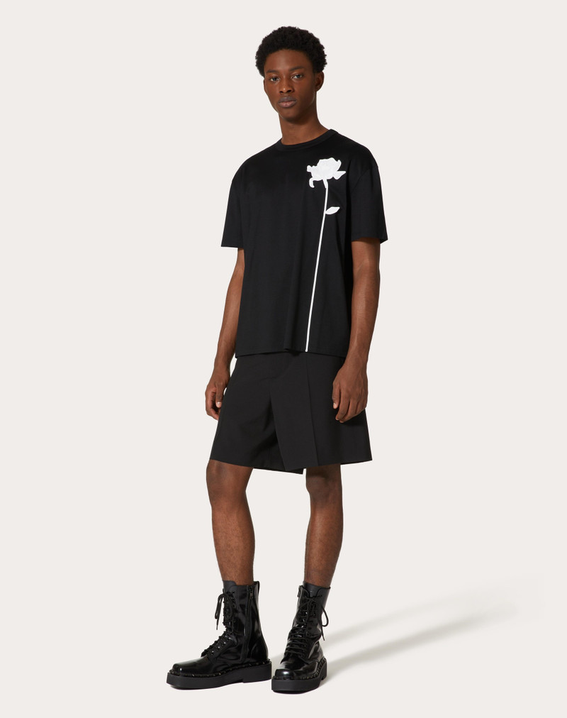 Valentino MERCERIZED COTTON T-SHIRT WITH FLOWER EMBROIDERY outlook