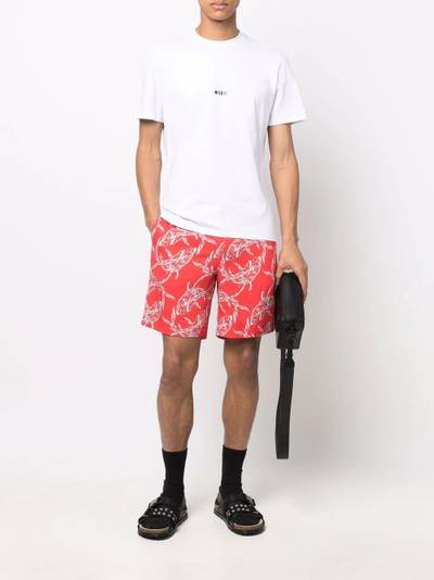 MSGM shark-print shorts outlook