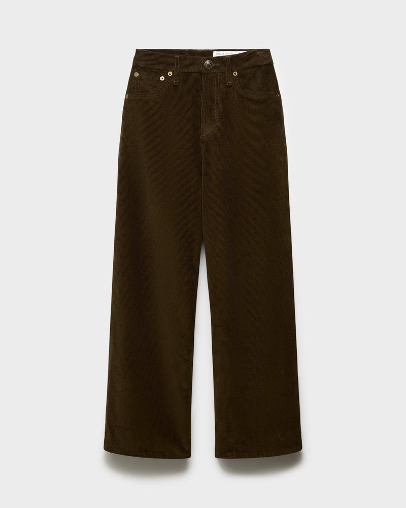 Andi Ankle Wide-Leg Corduroy Pants Stretch Corduroy in Balsam 1