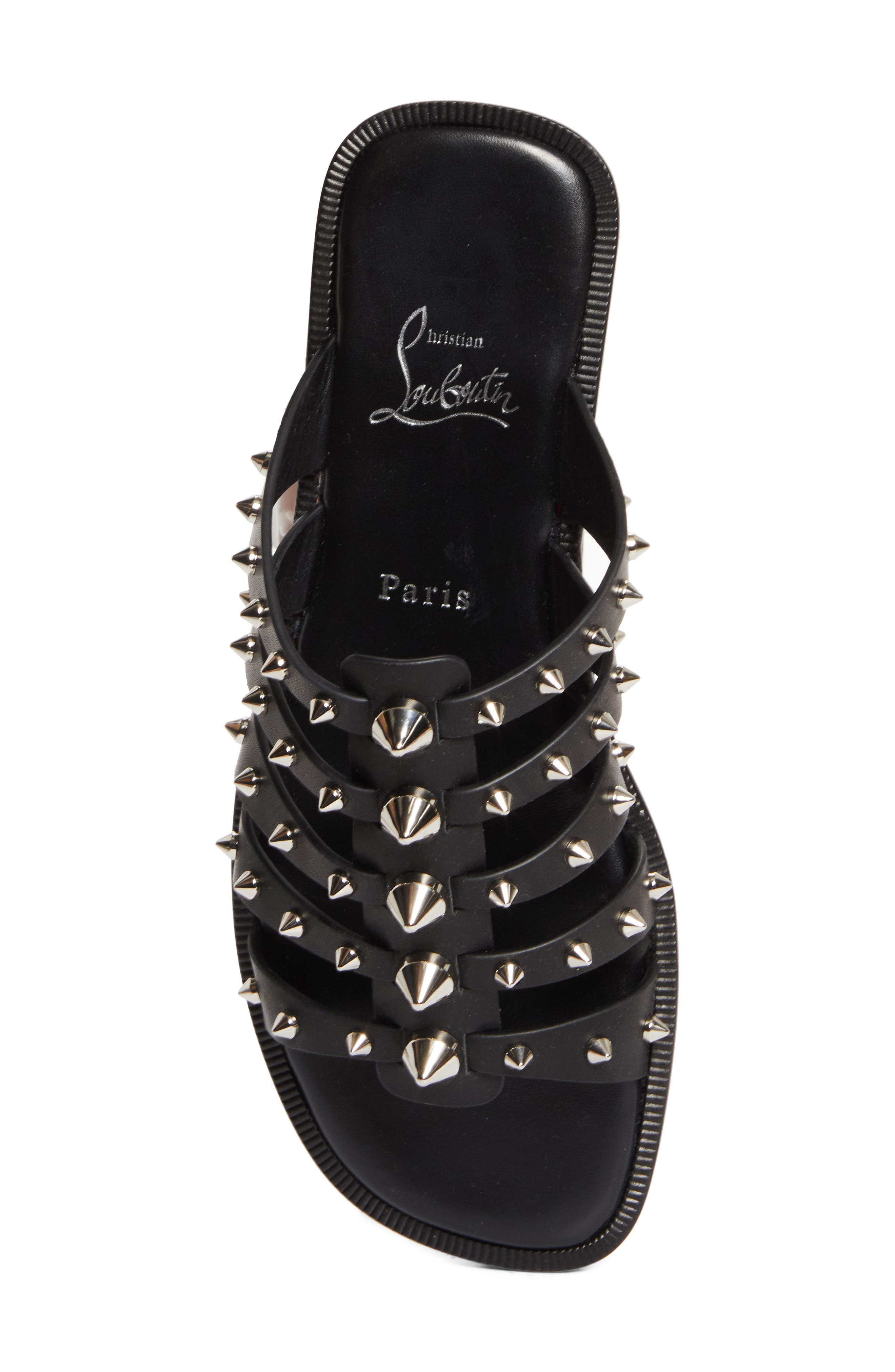 Christian Louboutin Charja Slide Sandal in Black/Lin Black at Nordstrom - 5