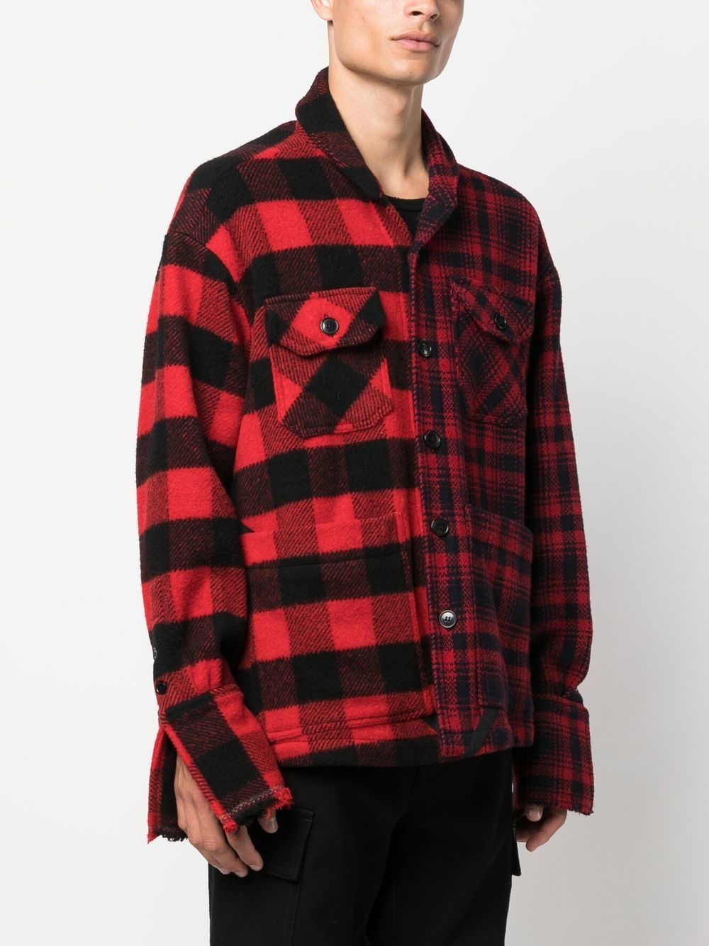checked shirt jacket - 3