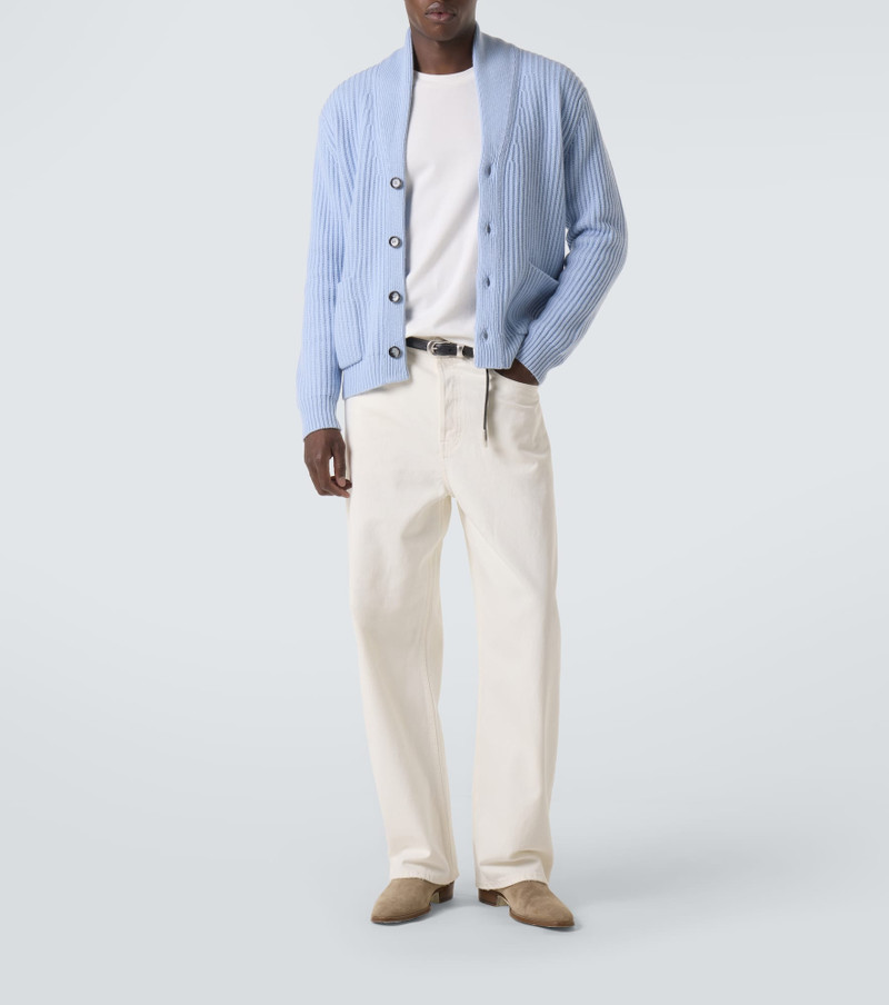 Allude Ribbed-knit wool and cashmere cardigan outlook