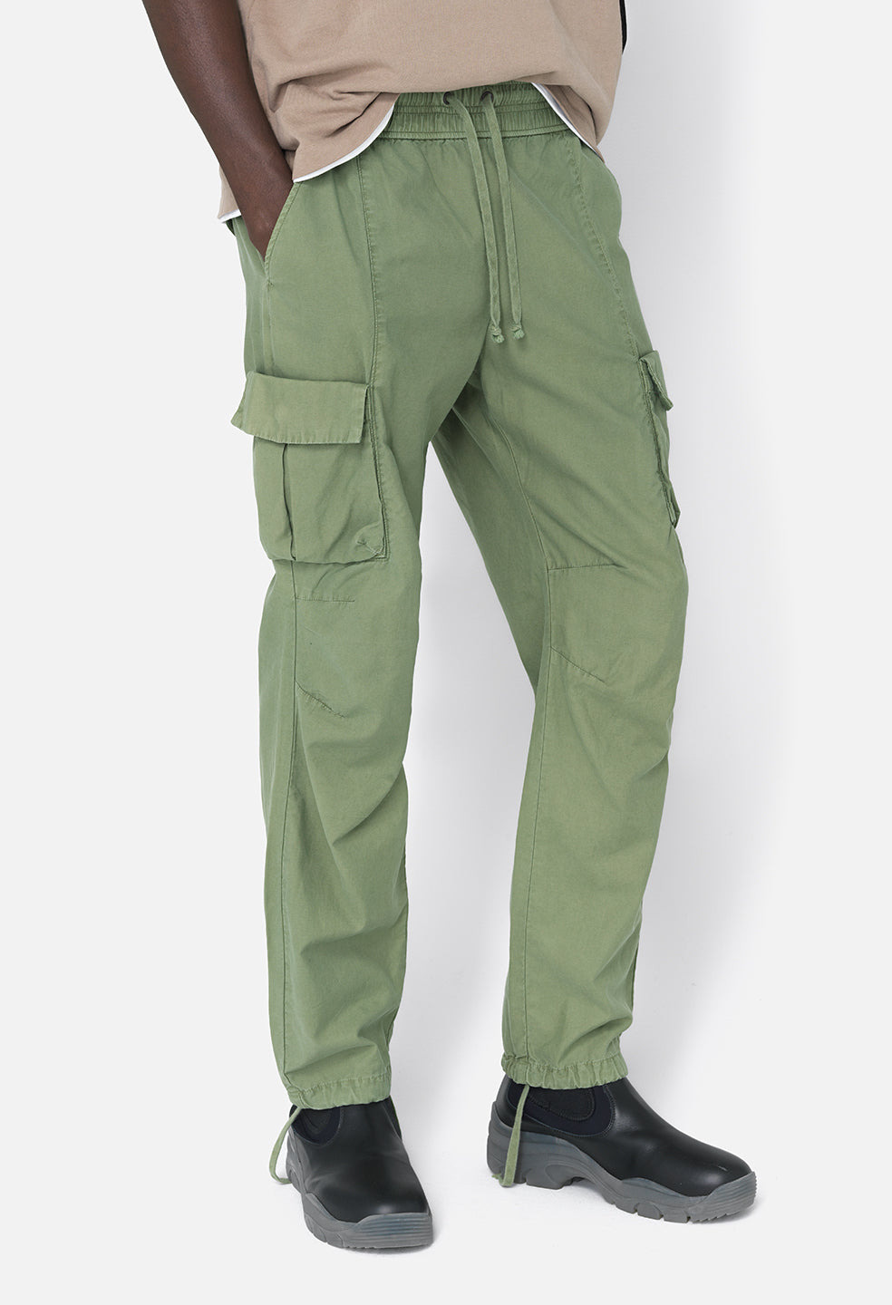 BACK SATEEN CARGO PANTS - 2