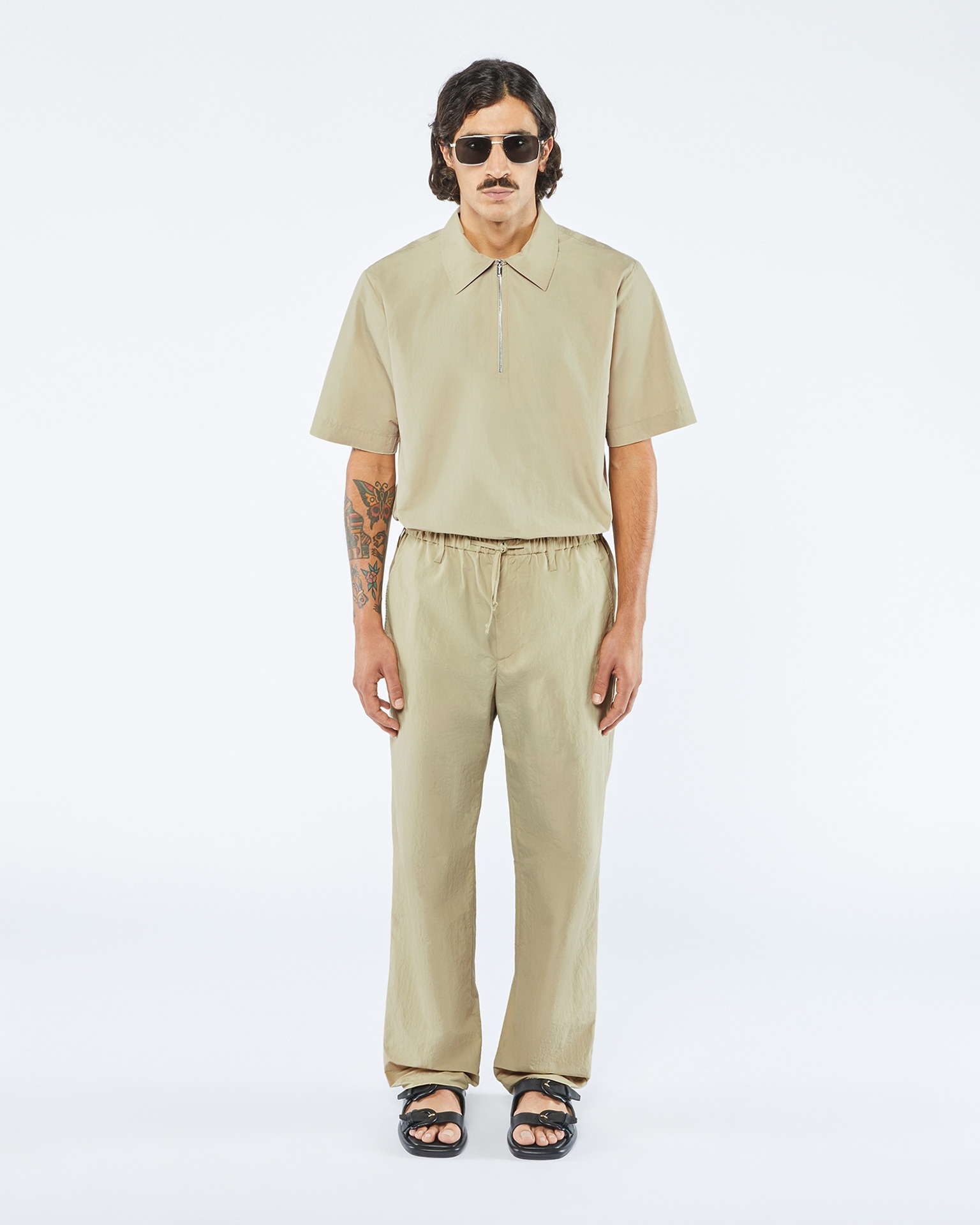 MORRIS - Tech-poplin pants - Pebble - 3