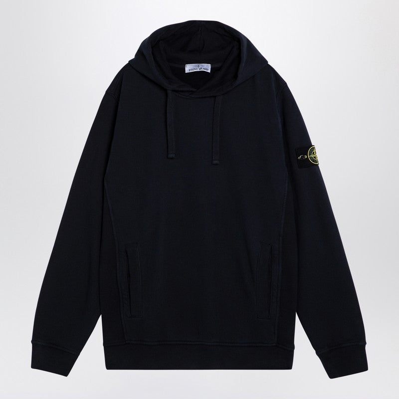 Stone Island Navy Hooded Sweatshirt Men - 1