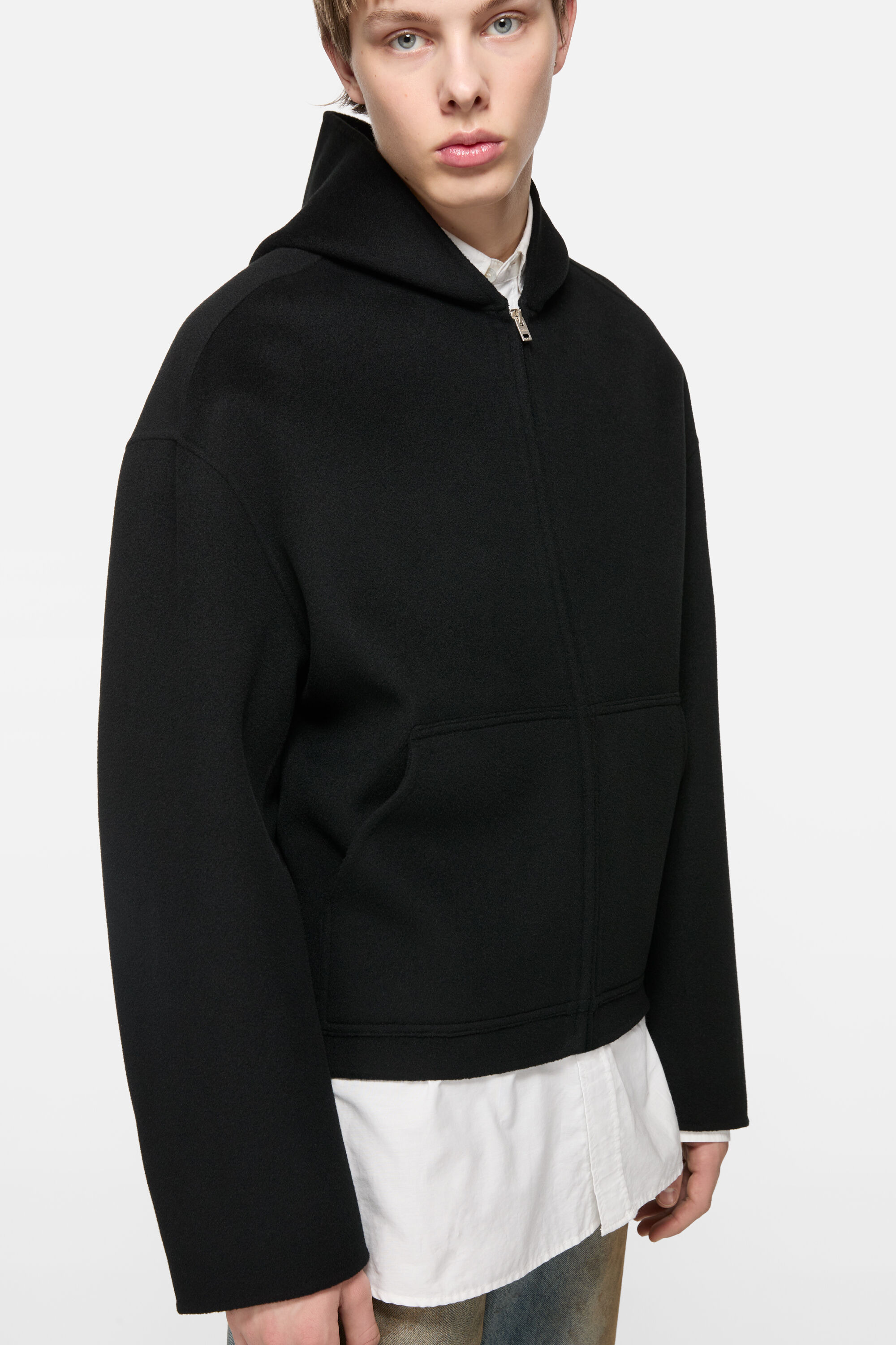 Cashmere hooded jacket - Black - 4