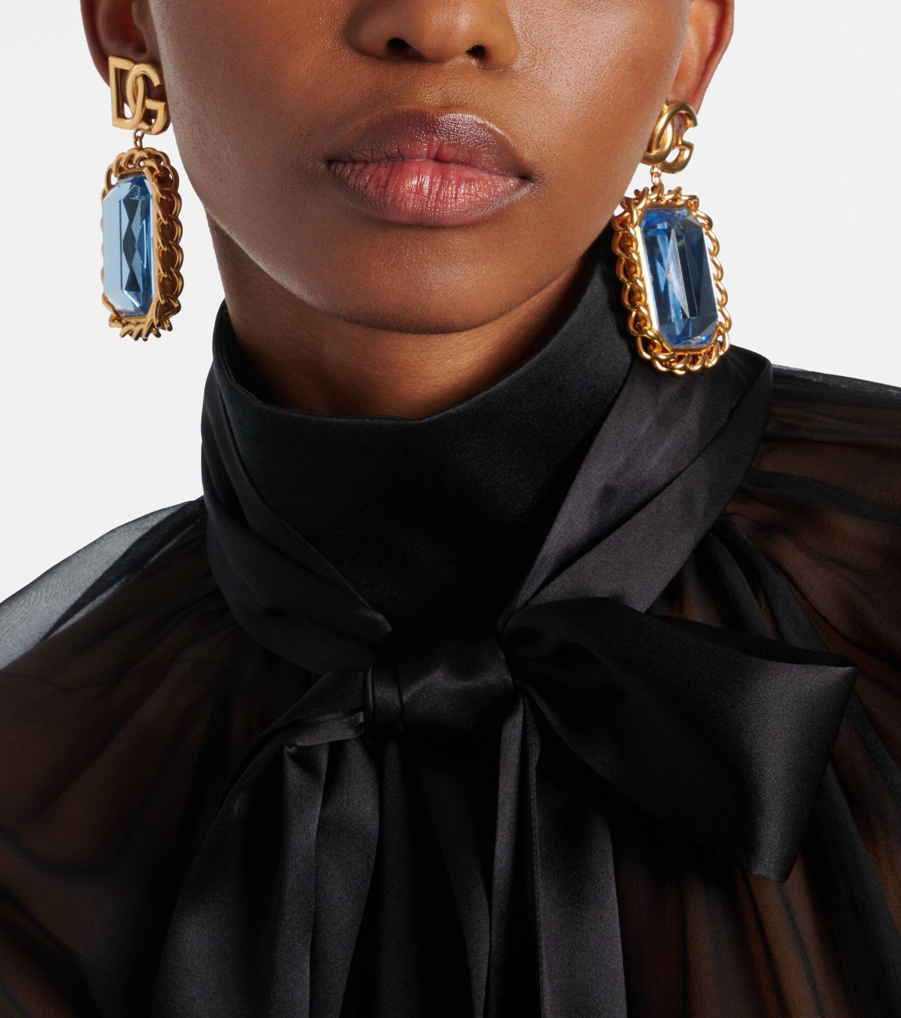 DG embellished clip-on earrings - 3
