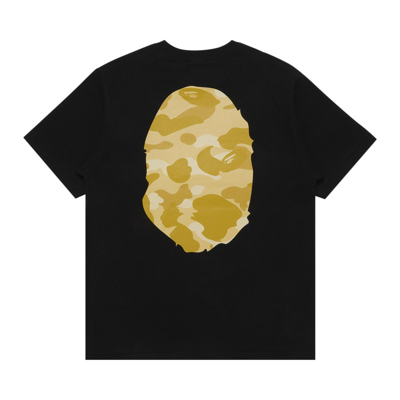 A BATHING APE® BAPE Color Camo Big Ape Head Tee 'Black/Yellow' outlook