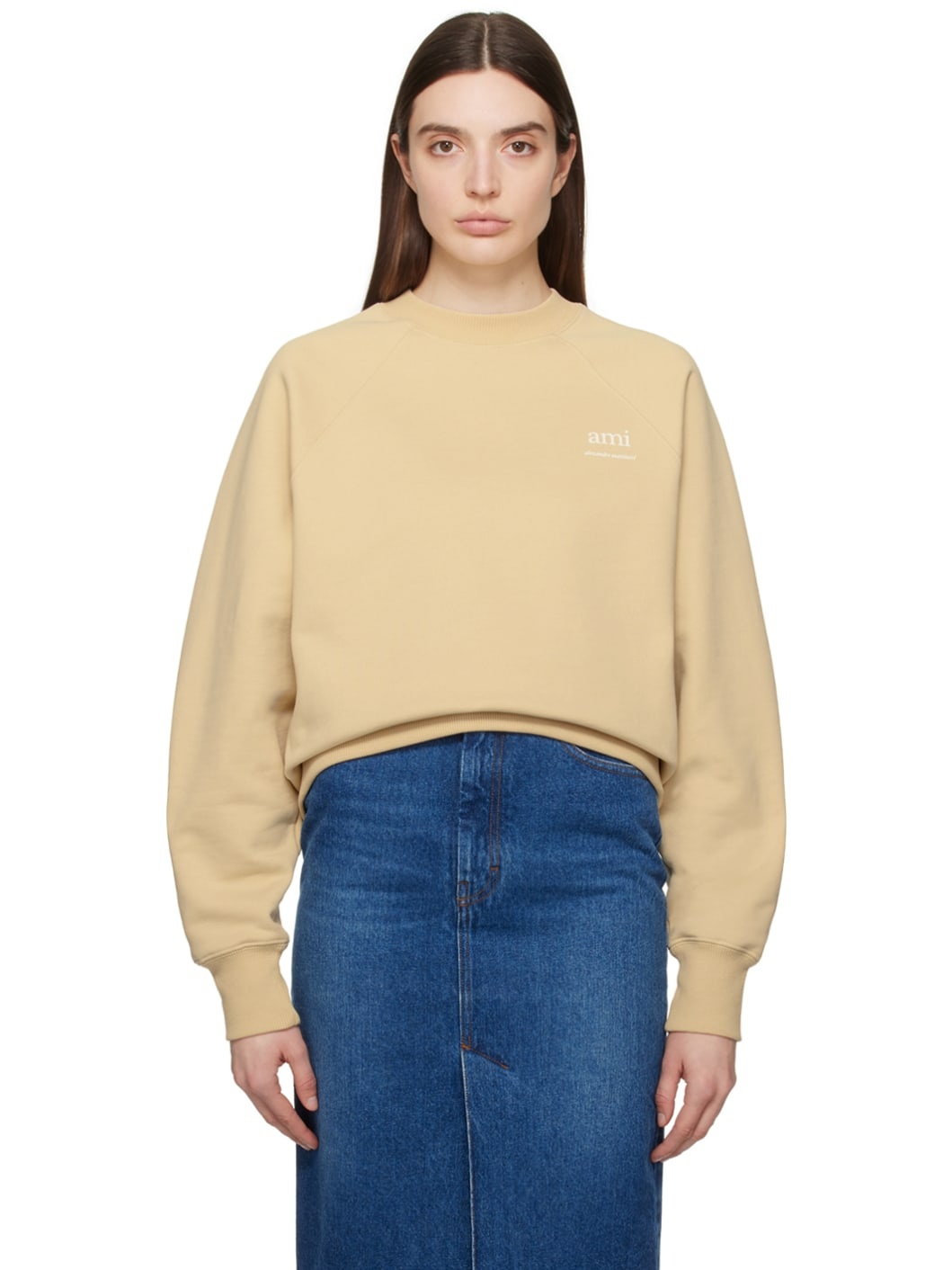 Beige Raglan Sweatshirt - 1