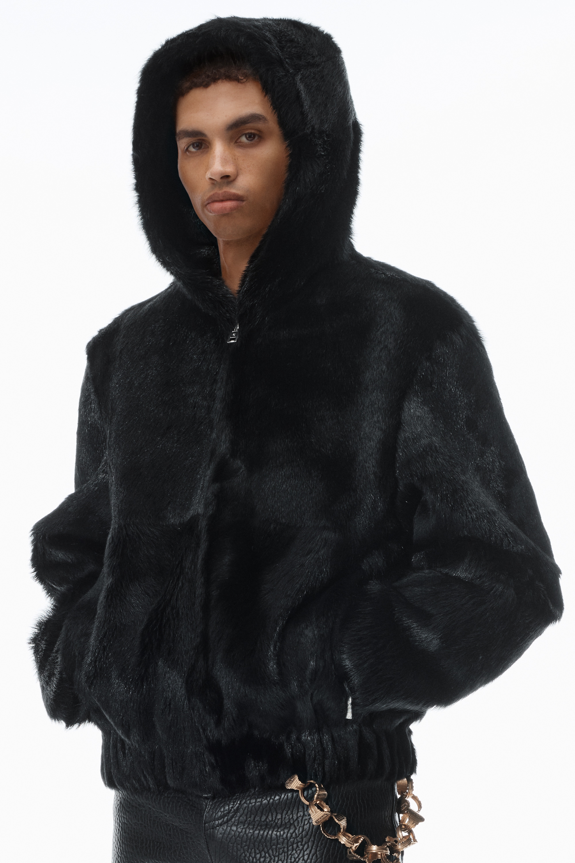 Zip-Up Hoodie in Calf Hair - 3