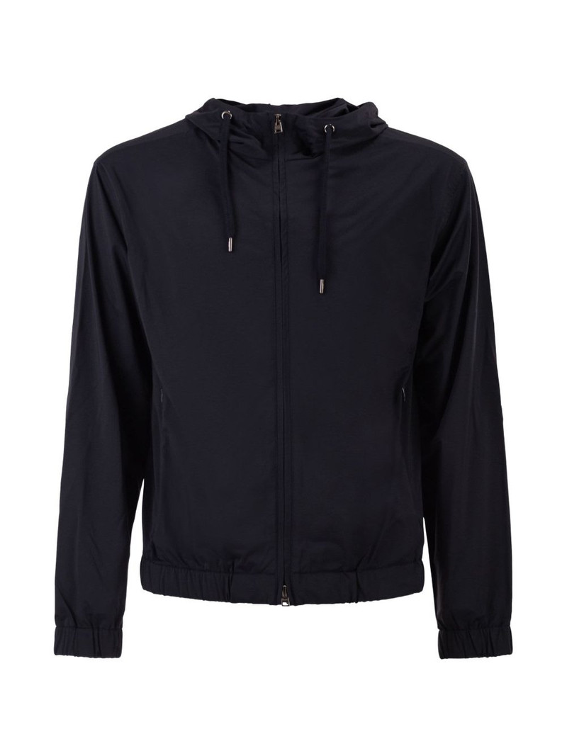 zip-fastening hooded jacket 1