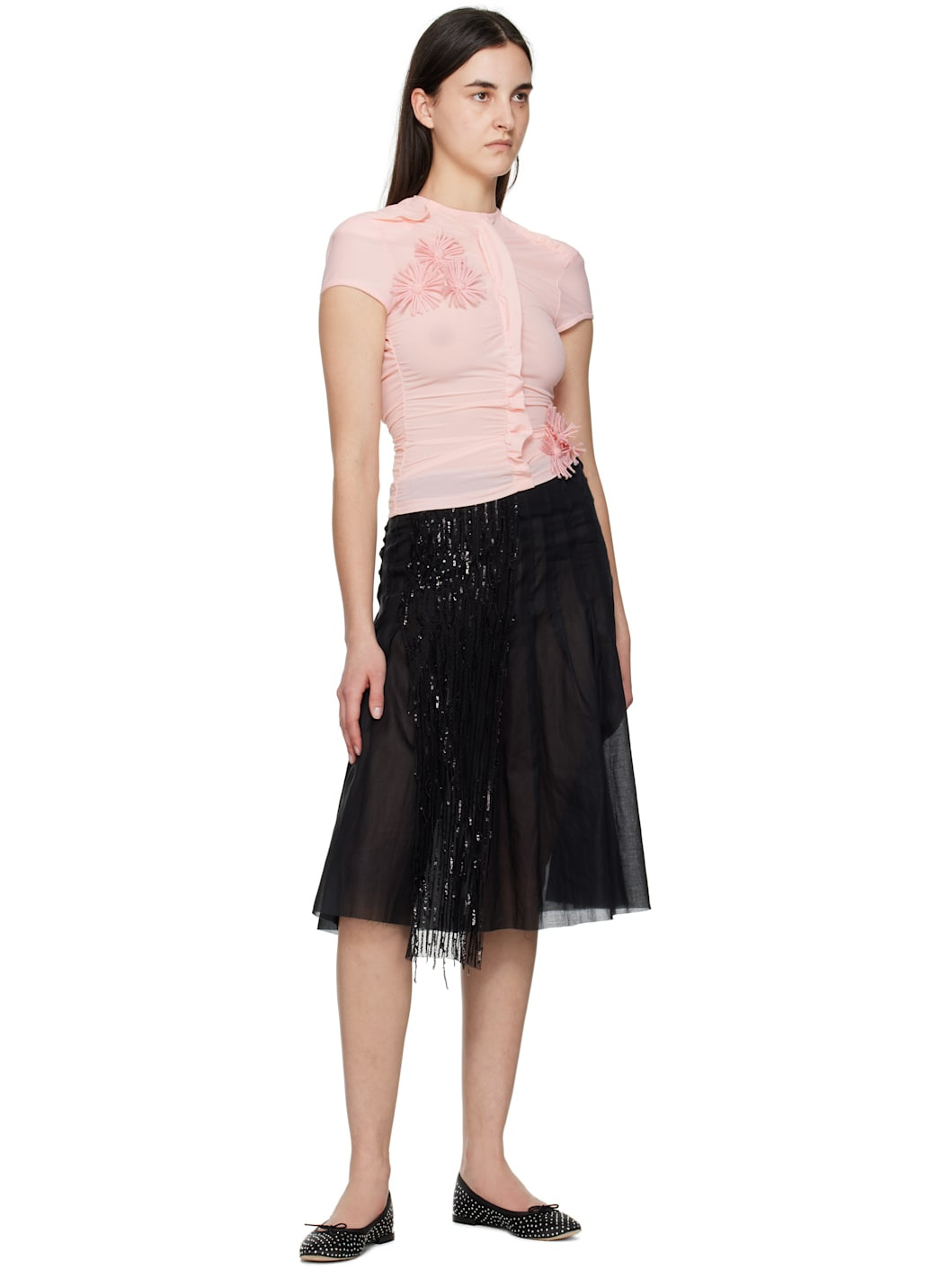 Black High Cendrillon Ballerina Flats - 5