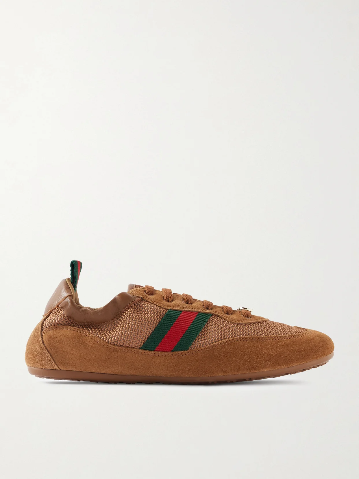 Shift Webbing And Leather-trimmed Mesh And Suede Sneakers - 1