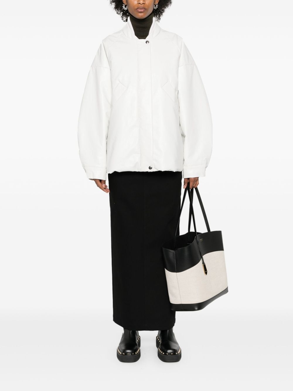coated padded bomber jacket - 2