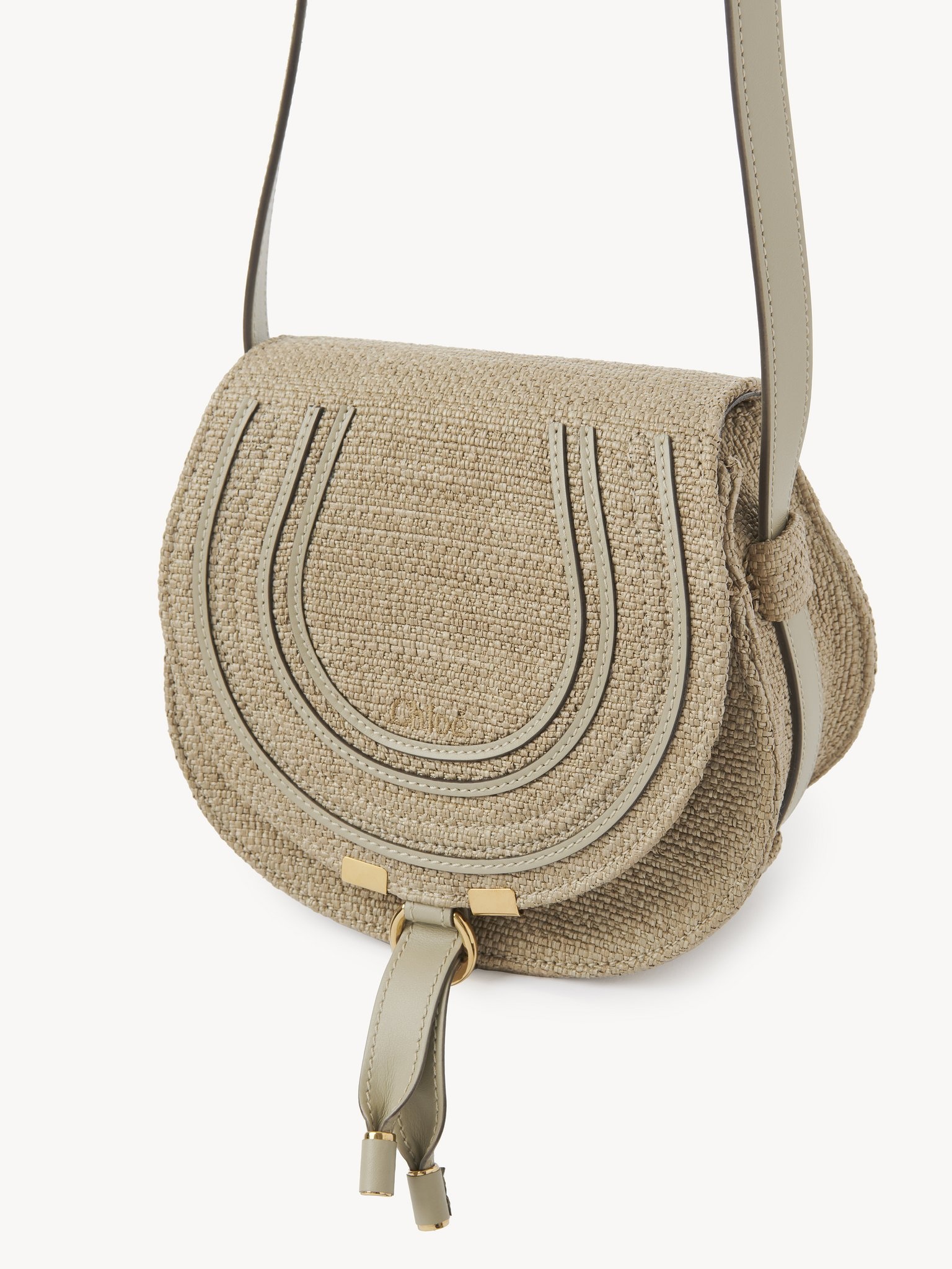 SMALL MARCIE SADDLE BAG IN RAFFIA-EFFECT FIBERS - 3
