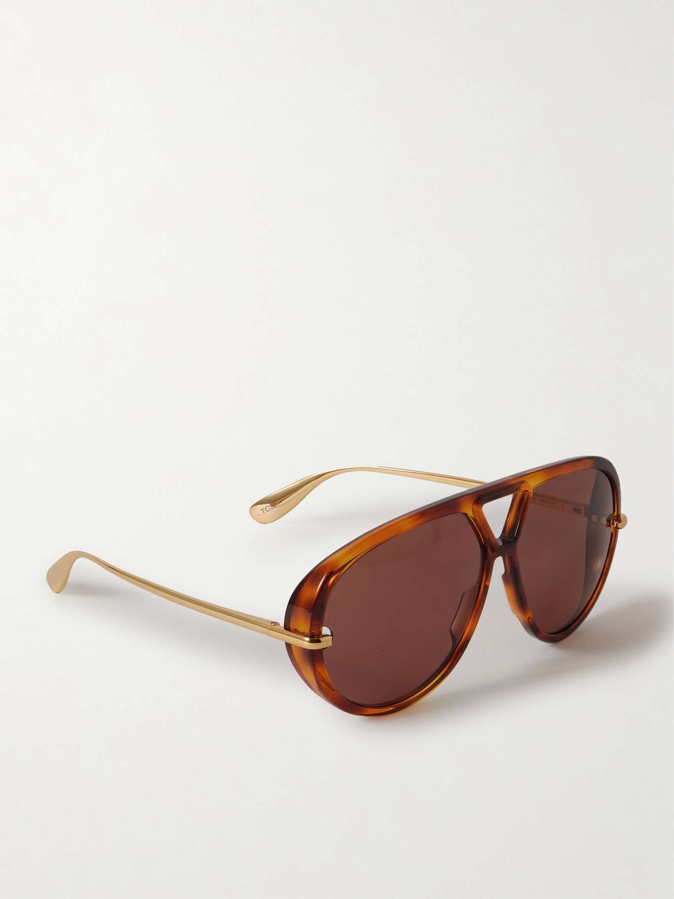 Drop oversized aviator-style tortoiseshell recycled-acetate and gold-tone sunglasses - 3