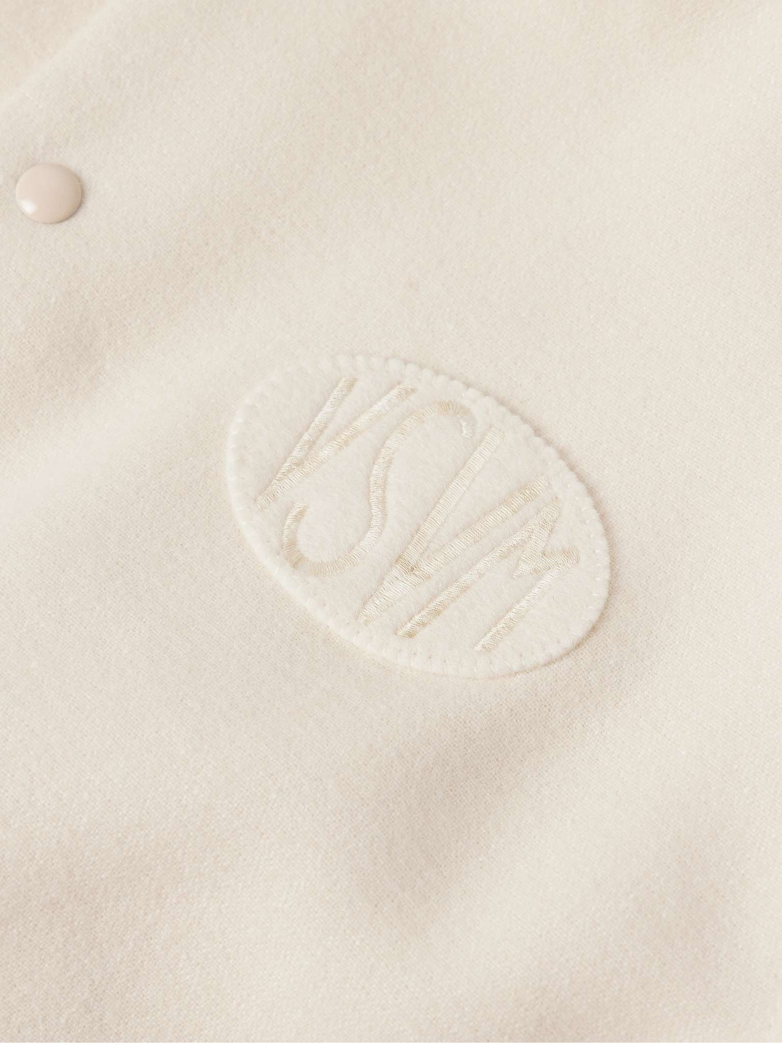 Colour-Block Logo-Appliquéd Wool and Linen-Blend Varsity Jacket - 5