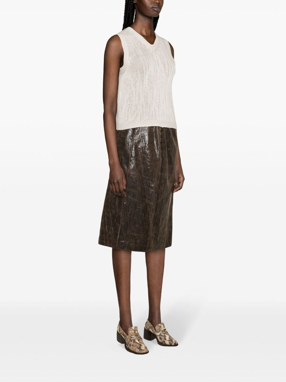 V-neck cashmere vest - 3