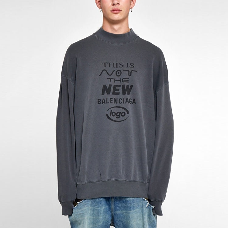 Balenciaga 'This Is Not The New Balenciaga Logo' Sweater 'Dark Grey' 652981TKVE41069 - 4