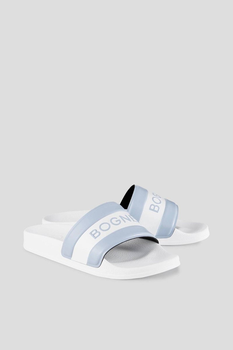 BELIZE SLIDES IN WHITE/LIGHT BLUE 3