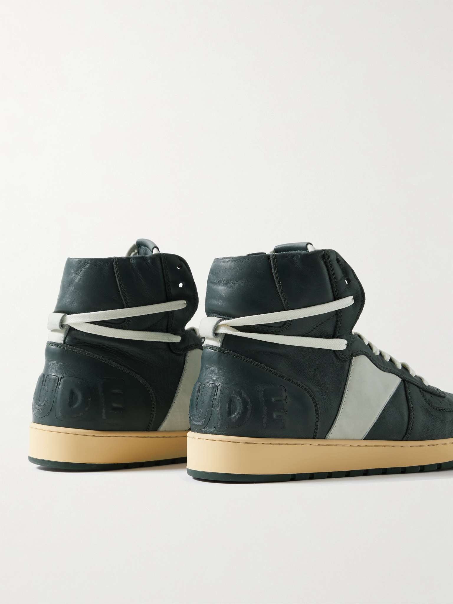 Rhecess Logo-Appliquéd Distressed Leather High-Top Sneakers - 7