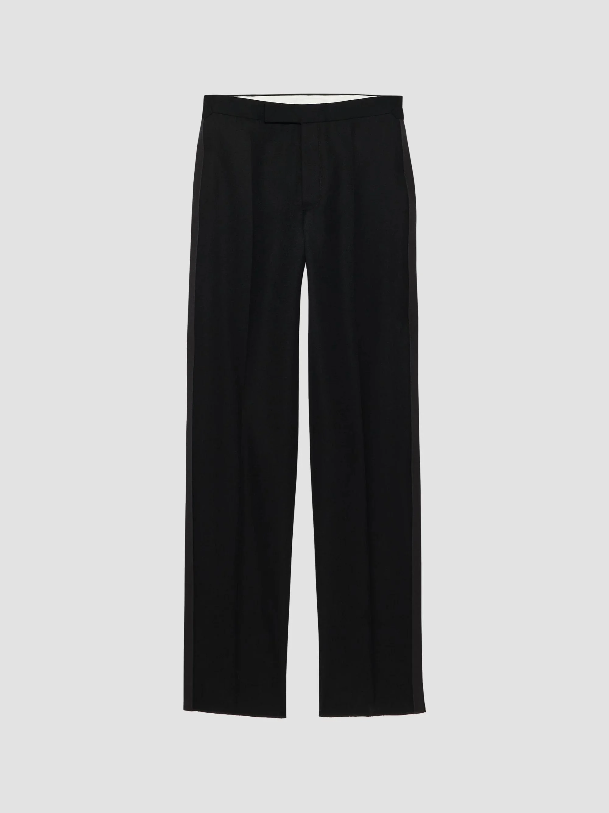Women's Tuxedo Wool Trousers - Black - 1