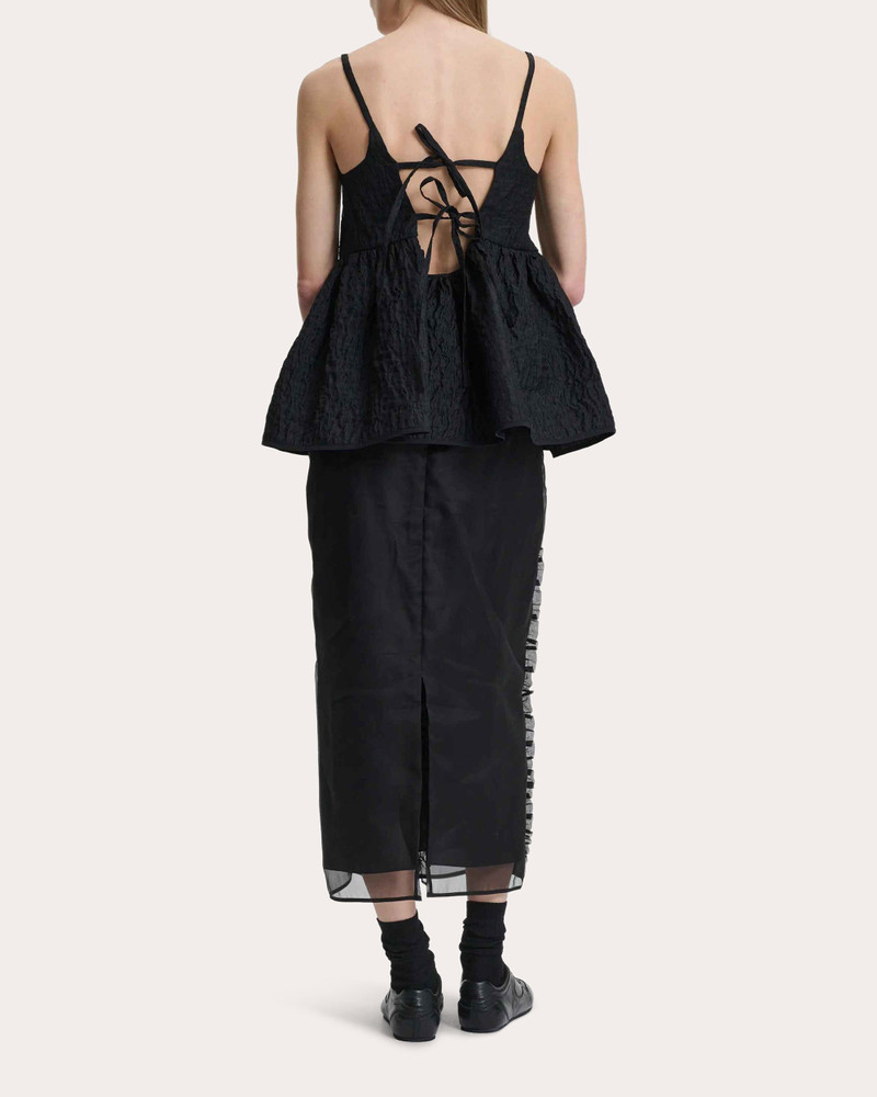 CECILIE BAHNSEN Ocean Silk Organza Ruffle Pencil Skirt outlook