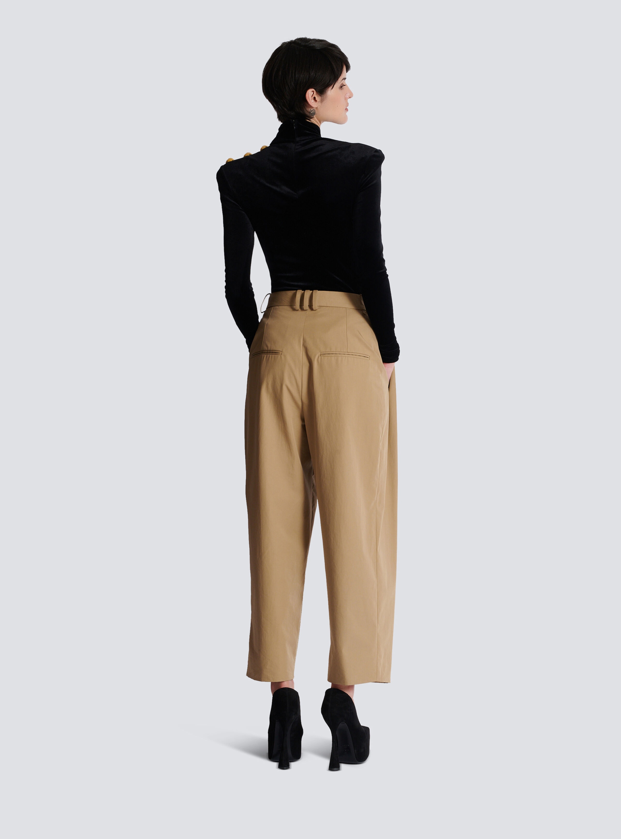 Pleated cotton trousers - 4