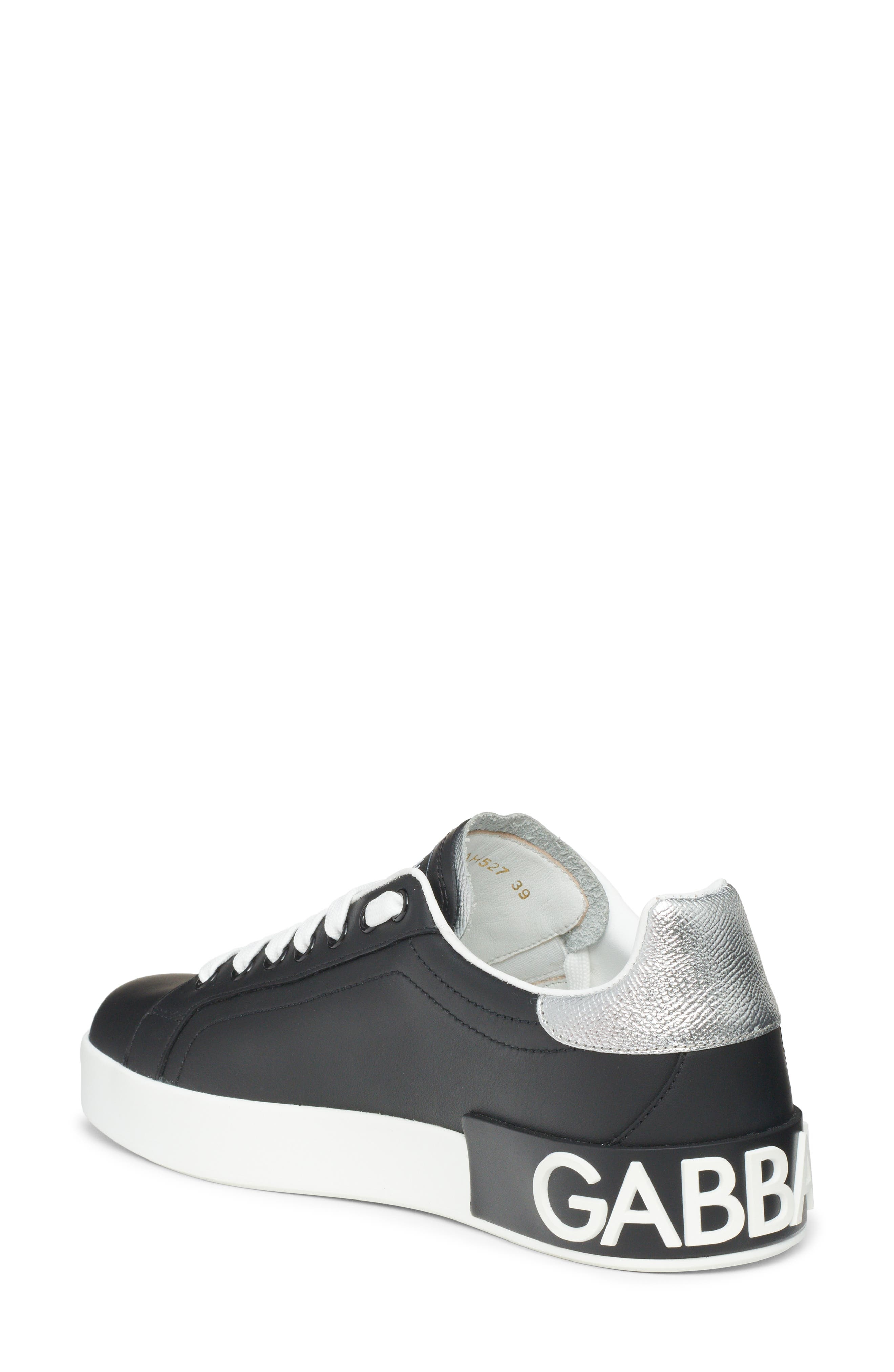 Dolce&Gabbana Portofino Sneaker in Black/Silver at Nordstrom - 2