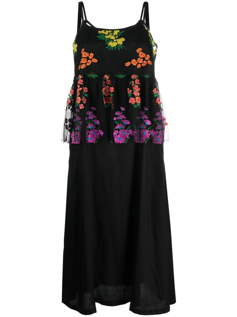 Tulle-Embroidered taffeta 슬립 드레스 1