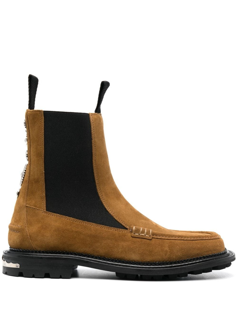 stud-embellished suede boots 1