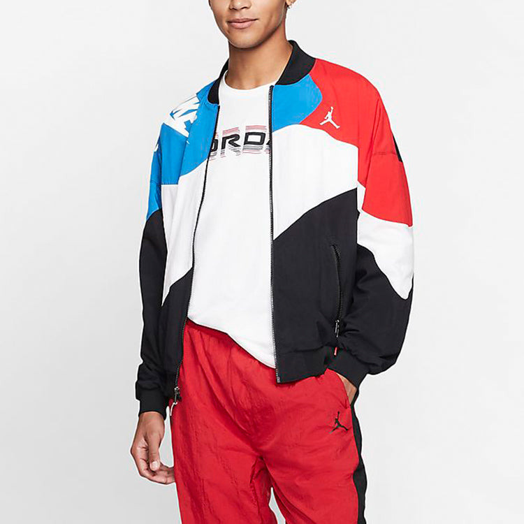 Air Jordan Legacy aj4 lightweight logo Printing Sports Splicing Jacket 'Usa' CQ8308-010 - 3