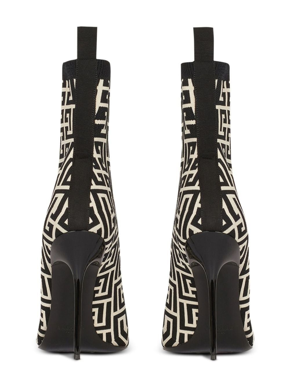 monogram-jacquard pointed boots - 9