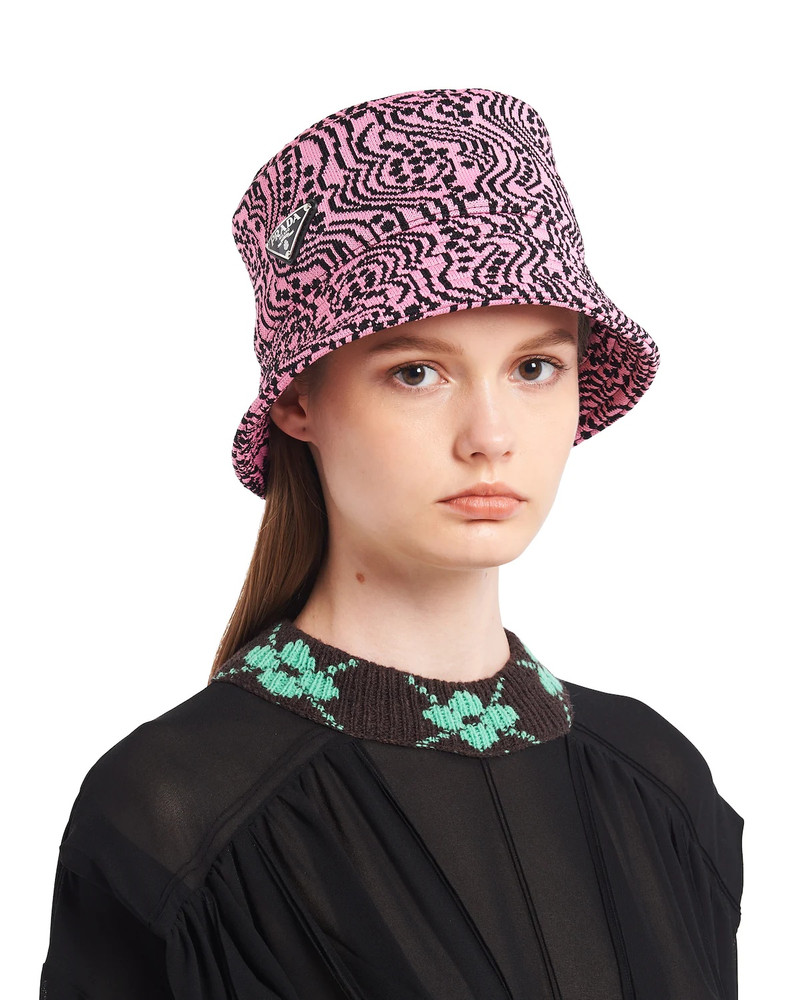 Prada Jacquard knit bucket hat outlook