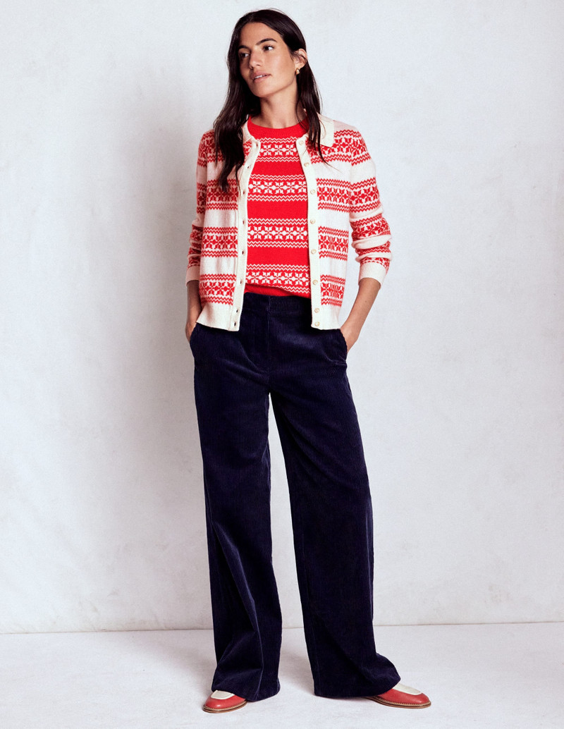 Edie Fair Isle Knitted Shirt-Warm Ivory, Red Fair Isle 6